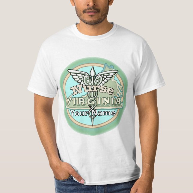 Camiseta Caduceo de enfermera de Virginia (Anverso)