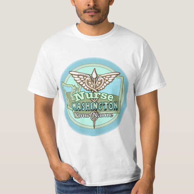 Camiseta Caduceo de enfermera de Washington (Anverso)