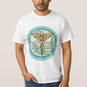 Camiseta Caduceo de Enfermera de Wisconsin