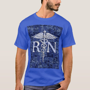 Camiseta Caduceo de plata del RN de la enfermera