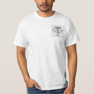 Camiseta Caduceo de plata ovalada enfermera de RN