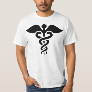 Camiseta Caduceo negro de la impresión