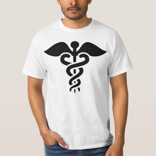 Camiseta Caduceo negro de la impresión (Anverso)