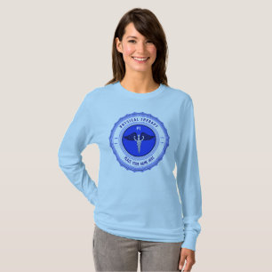 Camiseta Caduceus de Terapia Física Azul Personalizada