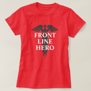 Camiseta Caduceus pandémico del Coronavirus Hero de primer