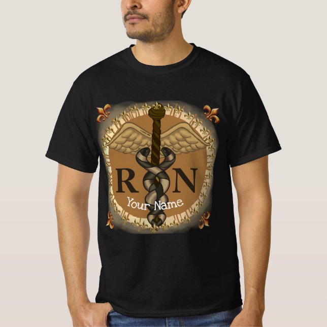Camiseta Caduceus RN enfermera (Anverso)