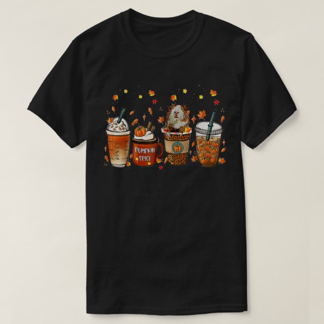 Camiseta Cae Café Calabaza Spice Latte Iced Otoño Guinea Ot (Diseño del anverso)