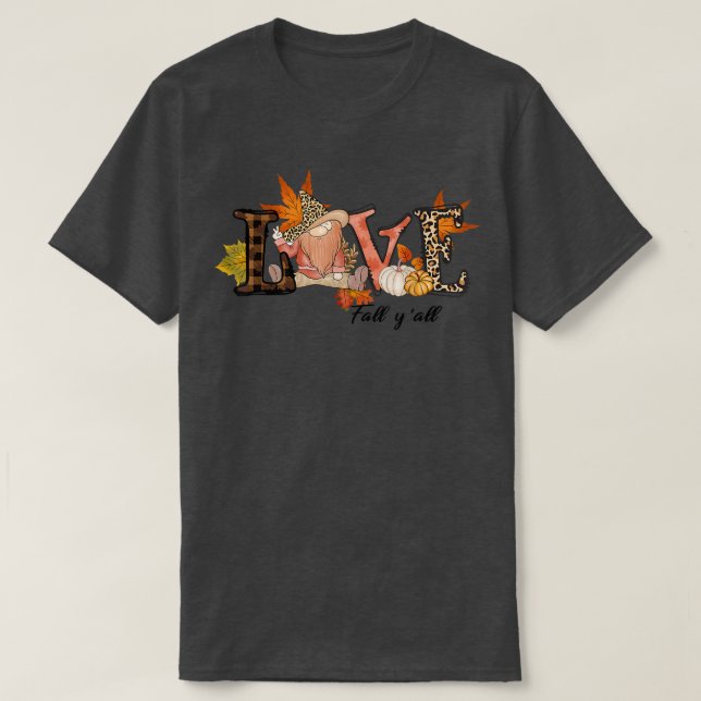 Camiseta Cae, cariño, nómadas, calabaza, hojas caídas (Diseño del anverso)