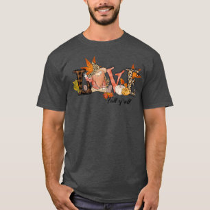 Camiseta Cae, cariño, nómadas, calabaza, hojas caídas