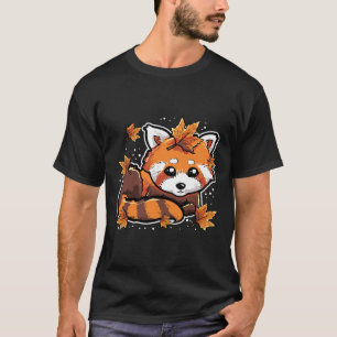 Camiseta Cae de Cute Red Panda Anima Sale de Temporada Otoñ