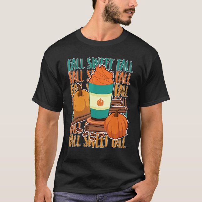 Camiseta Cae dulce otoño calabaza cutáneo lata de especias (Anverso)