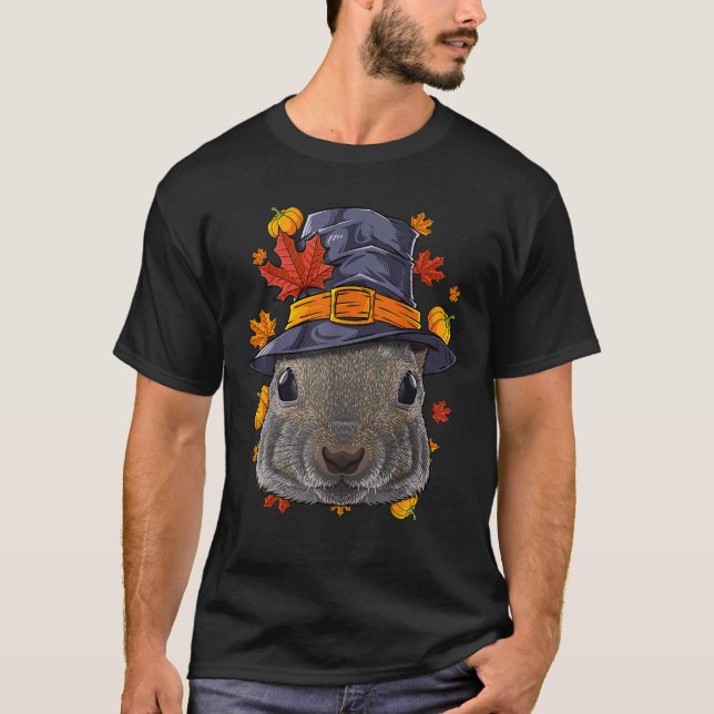 Camiseta Cae el otoño el traje de peregrino de ardilla de a (Anverso)