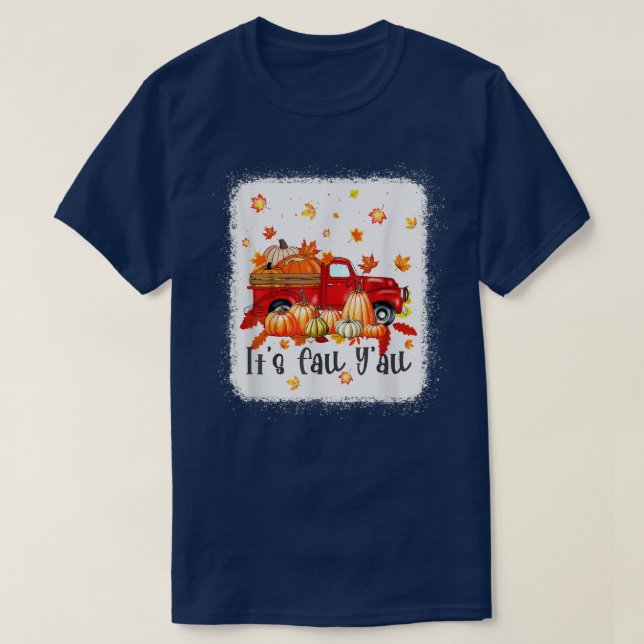 Camiseta Cae en otoño el camión de la granja de arce de cal (Diseño del anverso)