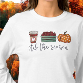 Camiseta Cae esta temporada café manzanas calabaza Monogram