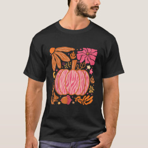 Camiseta Cae Floral de Boho de la Calabaza Rosa Leopard oto
