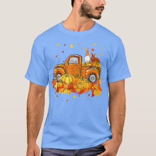 Camiseta Cae la calabaza de camión de conejo en hojas de ot