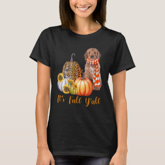 Camiseta Cae la calabaza de leopardo de Cockapoo en otoño