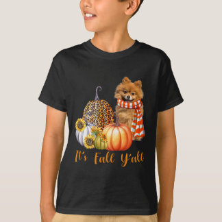 Camiseta Cae la calabaza de leopardo de perro de Pomerania
