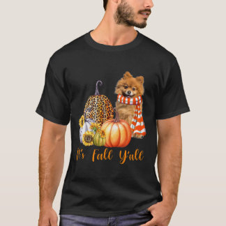 Camiseta Cae la calabaza de leopardo de perro de Pomerania