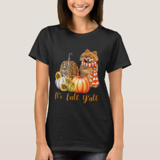 Camiseta Cae la calabaza de leopardo de perro de Pomerania