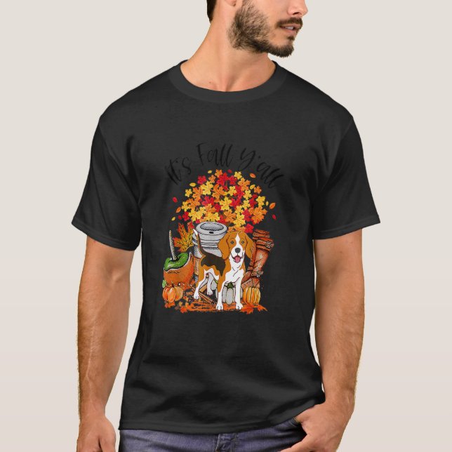Camiseta Cae la Calabaza de Perro Beagle otoño (Anverso)