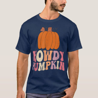 Camiseta Cae la Calabaza Retro Howdy Halloween Otoño Occide
