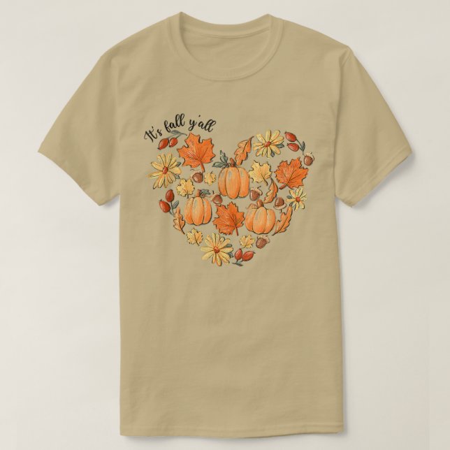 Camiseta Cae la hoja de calabaza vieja otoño H (Diseño del anverso)