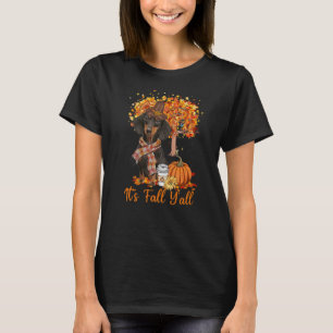 Camiseta Cae la hoja de perro de Maple Dachshund en otoño