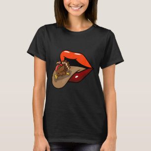Camiseta Cae la lengua turca fuera Día de Acción de Gracias