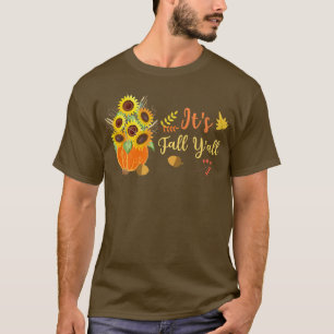 Camiseta Cae la piel de los girasoles lindo Calabaza otoño 