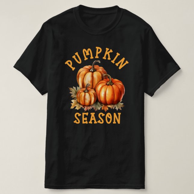 Camiseta Cae la temporada de calabazas hojas de otoño (Diseño del anverso)