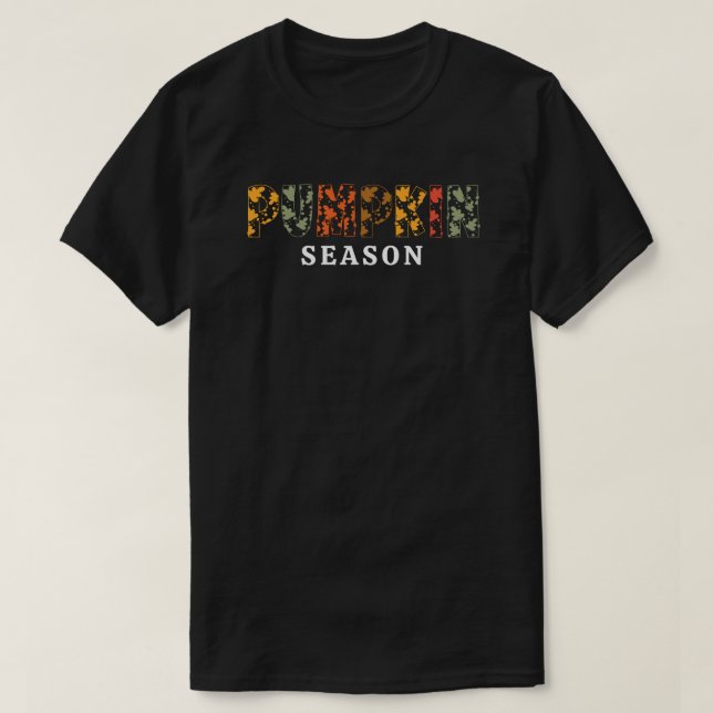 Camiseta Cae la temporada de calabazas hojas de otoño (Diseño del anverso)