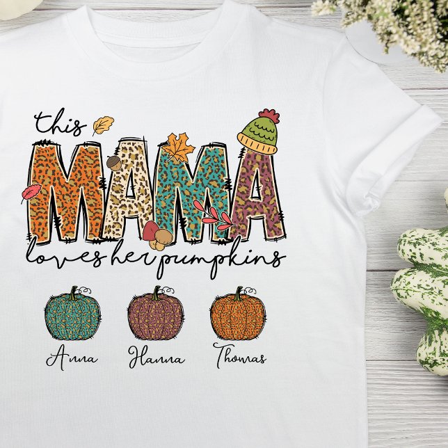 Camiseta Cae Mamá ama su leopardo de calabaza (Subido por el creador)