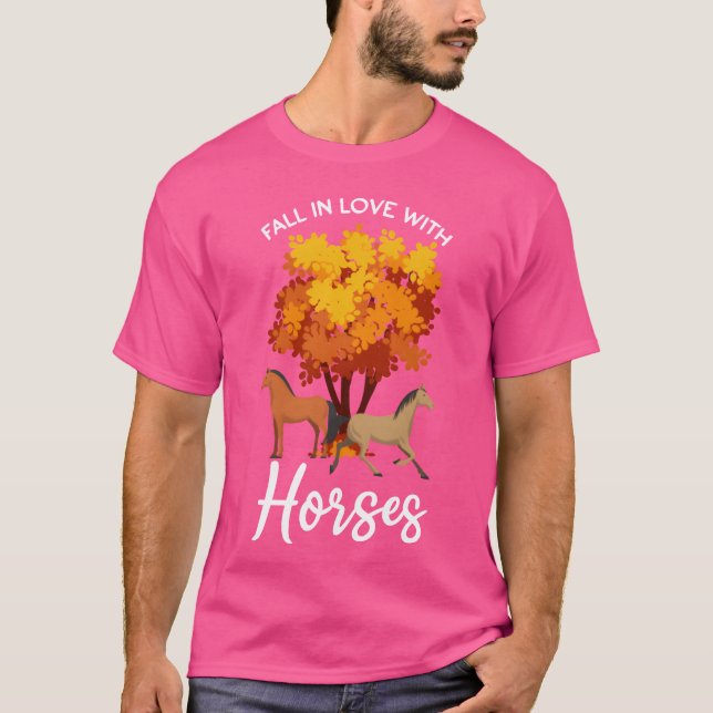 Camiseta Cae Mujeres Caballos Otoños divertidos (Anverso)