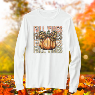 Camiseta Cae Vibes Leopardo Calabaza Calabaza de manga larg