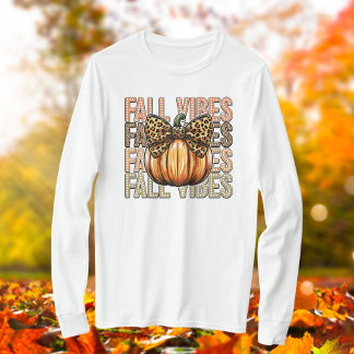 Camiseta Cae Vibes Leopardo Calabaza Calabaza de manga larg