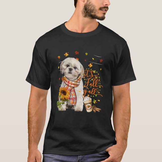 Camiseta Cae y el día de gracias de los perros shih tzu (Anverso)