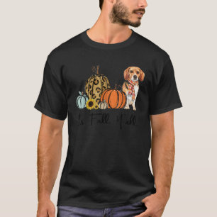Camiseta Cae y toda la calabaza de leopardo beagle amarillo