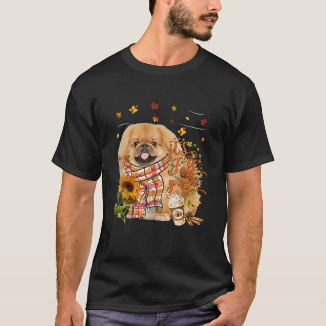 Camiseta Cae y todo TAN Pekingese Perro Acción de Gracias (Anverso)