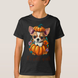 Camiseta Cae Y todos la linda calabaza floral Chihuahua Hal