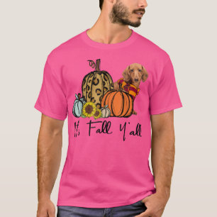 Camiseta Cae Yall Dachshund Leoparl Pumpkin Sunflower