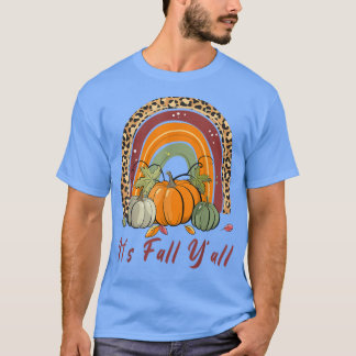 Camiseta Cae Yall Leopard Rainbow Pumpkin otoño Hell Hell