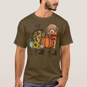 Camiseta Cae Yall Poodle Leopard Pumpkin Sunflower Aut
