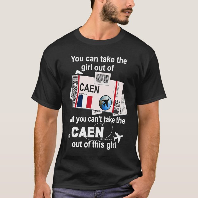 Camiseta Caen Boarding Pass  Caen Girl  Caen (Anverso)