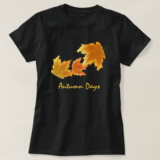 Camiseta Caen las hojas de arce de otoño (Diseño del anverso)