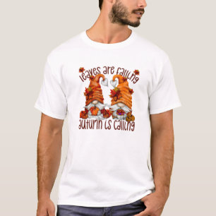 Camiseta Caen Las Hojas De Caída De Gnome De Acción De Grac