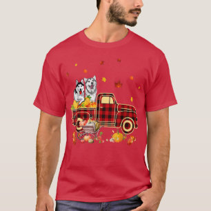 Camiseta Caen las hojas de otoño de Husky Riding Truck