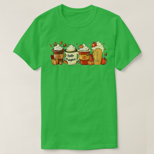 Camiseta Caer Café Calabaza Spice Latte Bebidas De Otoño Qu (Diseño del anverso)