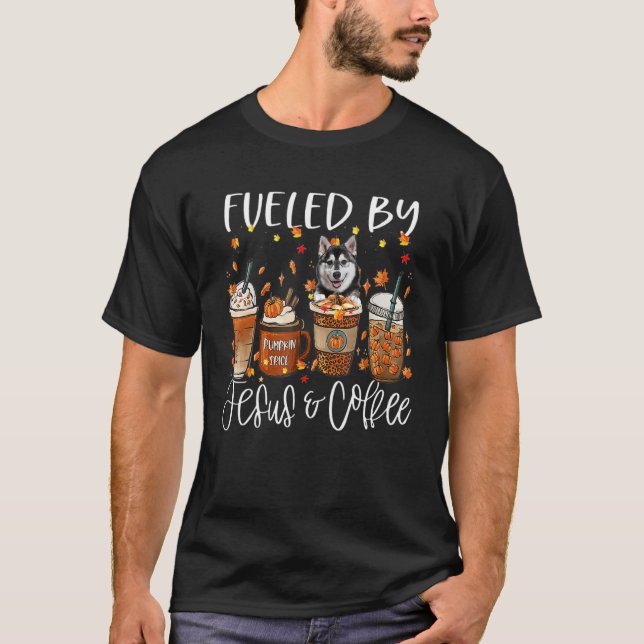 Camiseta Caer Café Calabaza Spice Latte Otoño Hugo Husky (Anverso)