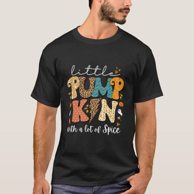 Camiseta Caer Calabaza Pequeña Con Un Tod De Halloween Con  (Anverso)